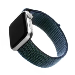 Apple Watch (42 / 44 / 45 / SE / 49mm) Fixed Nylon Urrem - Mørkeblå / Grøn