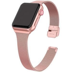 Apple Watch (38/40/SE/41MM) Tech-Protect Thin Milanese Rustfri Stål Rem - Rose Gold