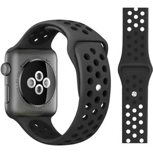 MOBILCOVERS.DK Apple Watch (38/40/SE/41MM) To-Farvet Silikone Rem - Sort