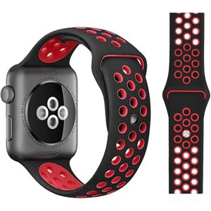 MOBILCOVERS.DK Apple Watch (38/40/SE/41MM) To-Farvet Silikone Rem - Sort / Rød