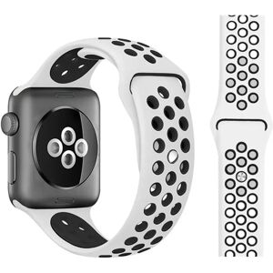 MOBILCOVERS.DK Apple Watch (38/40/SE/41MM) To-Farvet Silikone Rem - Hvid / Sort