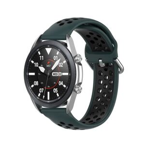 MOBILCOVERS.DK Universal Smartwatch To-Farvet Silikone Rem (22mm) - Sort / Mørkegrøn