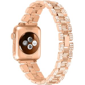 MOBILCOVERS.DK Apple Watch (42/44/SE/45/49mm) Metal Rem m. Rhinsten - Rose Gold