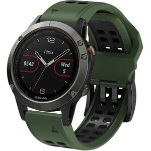 MOBILCOVERS.DK Universal Garmin Dobbelt-hullet Silikone Rem (26mm) - Militær Grøn / Sort