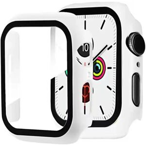 MOBILCOVERS.DK Apple Watch 9/8/7 (41mm) Hård Plast Cover m. Indbygget Skærmbeskyttelse - Hvid