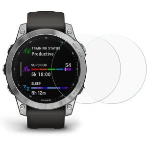 MOBILCOVERS.DK Garmin Fenix 7 Arc Edge Hærdet Glas Skærmbeskyttelse - 2 Pak - Gennemsigtigt