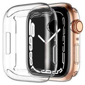 MOBILCOVERS.DK Apple Watch 9/8/7 (41mm) Fleksibelt Plastik Cover m. Indbygget Skærmbeskyttelse - Gennemsigtig