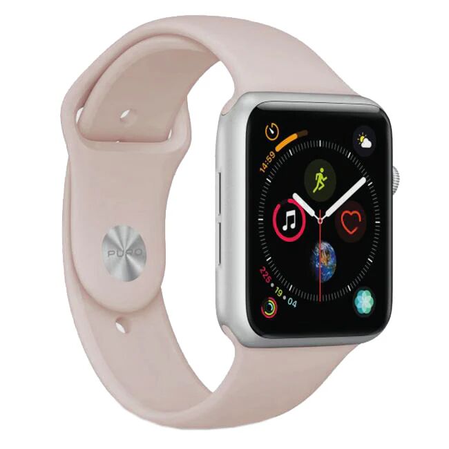 Puro Apple Watch (38-40mm) Puro ICON Silikone Rem i Str. S/M & M/L - Rosa