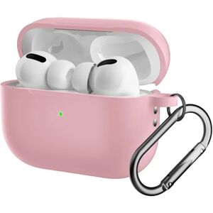 MOBILCOVERS.DK Apple Airpods Pro 2nd Gen (2022) Silikone Cover m. Karabinhage - Lyserød