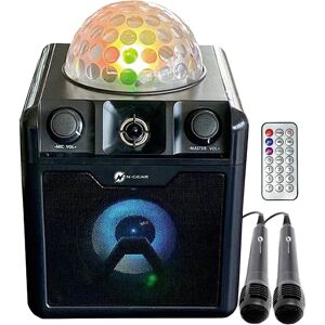 N-GEAR Karaoke & Disco Block - Bluetooth Party Speaker m. Mikrofoner - Sort