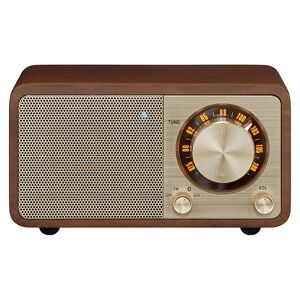 Sangean Genuine Mini WR7 Bluetooth Højtaler m. Radio - Mørkebrun