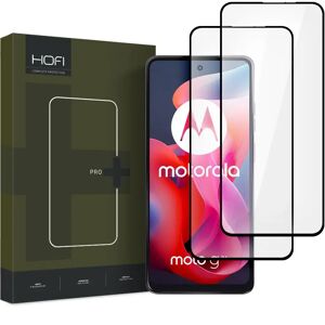 Motorola Moto G04 / G24 / G24 Power Hofi Glass Pro+ Hærdet Glas Skærmbeskyttelse - Case Friendly - 2-Pak - Sort Kant