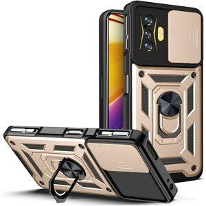 MOBILCOVERS.DK Xiaomi Poco F4 GT Håndværker Cover m. Magnetisk Kickstand & Cam Slider - Guld