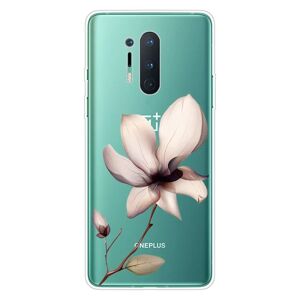 MOBILCOVERS.DK OnePlus 8 Pro Fleksibel Plastik Cover m. Print - Gennemsigtig / Lotus Blomst