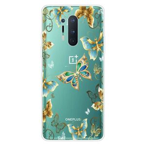 MOBILCOVERS.DK OnePlus 8 Pro Fleksibel Plastik Cover m. Print - Gennemsigtig / Sommerfugle