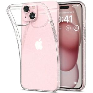 iPhone 15 Spigen Liquid Crystal Glitter Cover - Gennemsigtig