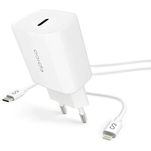 Epico Vægoplader PD 20W m. USB-C til Lightning Kabel - Hvid