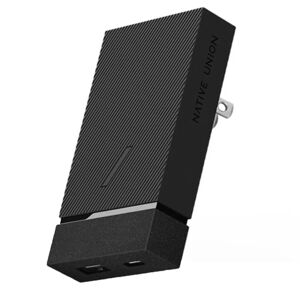 Native Union Smart Hub PD 20W Vægoplader / Rejseadapter m. USB-A & USB-C - Sort