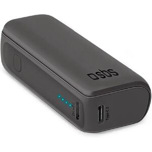 SBS NanoTube Powerbank 10W m. USB-A & USB-C - 5.000 mAh - Sort