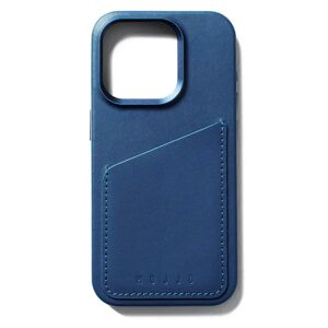 Mujjo iPhone 15 Pro Leather Wallet Case - MagSafe Kompatibel - Blå