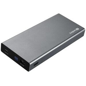 Sandberg Powerbank USB-C (PD) 100W & USB-A - 20.000 mAh - Grå