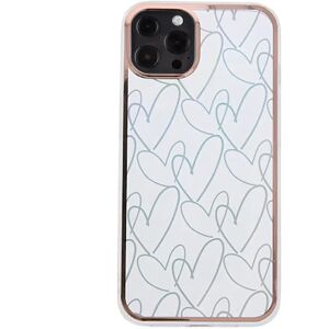 MOBILCOVERS.DK iPhone 13 Pro Hybrid Plastik Cover m. Holografisk Print - Hjerter Motiv - Gennemsigtig