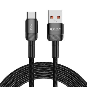 Tech-Protect Ultraboost Evo 100W/5A USB-A til USB-C Kabel 3m - Sort