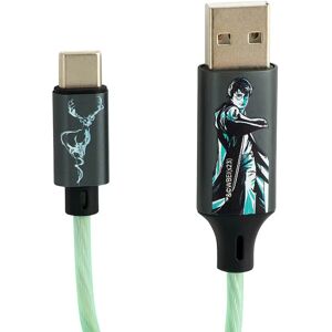 Harry Potter Light Up USB-A til USB-C Kabel 1.2 m. - Sort / Grøn