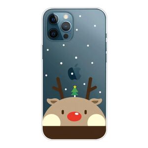 MOBILCOVERS.DK iPhone 14 Pro Fleksibel Plastik Jule Cover - Rensdyr med Juletræ