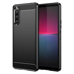 MOBILCOVERS.DK Sony Xperia 10 V Brushed Carbon Cover - Sort