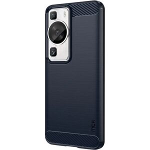 Huawei P60 Pro Mofi Brushed Carbon Fiber Fleksibelt Plastik Cover - Blå