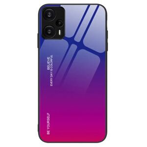 MOBILCOVERS.DK Xiaomi Poco F5 Cover m. Glas Bagside - Blå / Pink
