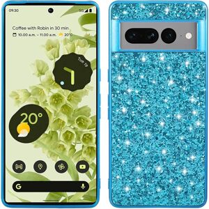 MOBILCOVERS.DK Google Pixel 8 Plastik Cover m. Glitter - Blå