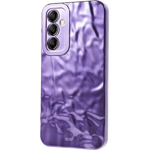 MOBILCOVERS.DK Samsung Galaxy A24 Skinnende Fleksibel Plastik Cover - Bølget Design - Lilla