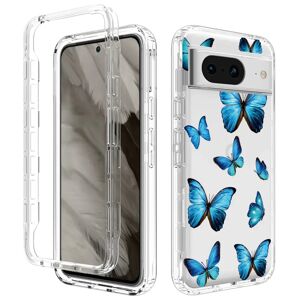 MOBILCOVERS.DK Google Pixel 8 2-i-1 Hybrid Plastik Cover - Sommerfugle