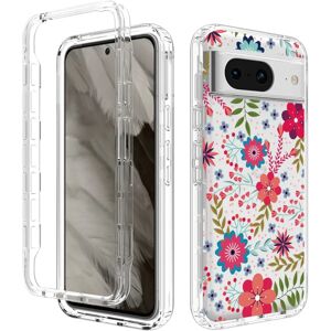 MOBILCOVERS.DK Google Pixel 8 2-i-1 Hybrid Plastik Cover - Blomster & Blade