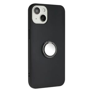 MOBILCOVERS.DK iPhone 15 Plus Fleksibelt Plastik Cover m. Ring Kickstand - Sort m. Magnetisk Sort Ring