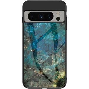 MOBILCOVERS.DK Google Pixel 8 Pro Plastik Cover m. Glasbagside - Blå Marmor