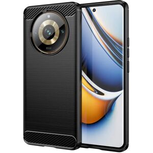 MOBILCOVERS.DK Realme 11 Pro+ 5G / 11 Pro 5G Brushed Carbon Cover - Sort