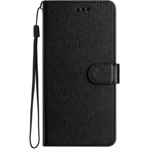 MOBILCOVERS.DK Samsung Galaxy A15 (5G) / A15 Læder Cover - Silke Tekstur - m. Pung og Strop - Sort