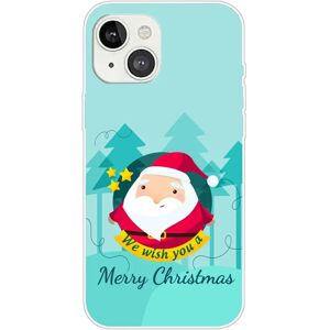 MOBILCOVERS.DK iPhone 15 Plus Fleksibelt Plastik Jule Cover - Merry Christmas - Tegneserie Julemand