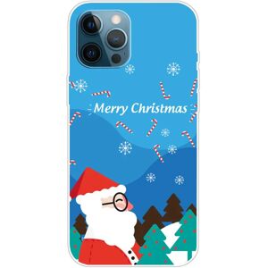 MOBILCOVERS.DK iPhone 15 Pro Fleksibelt Plastik Jule Cover - Merry Christmas - Julemanden i Snevejr