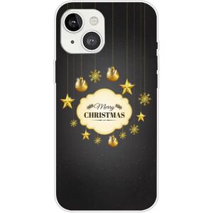 MOBILCOVERS.DK iPhone 15 Fleksibelt Plastik Jule Cover - Merry Christmas - Guld Dekorationer