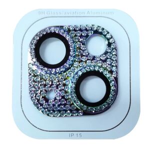 MOBILCOVERS.DK iPhone 15 / 15 Plus Beskyttelsesglas til Kameralinse m. Rhinsten - Multifarvet