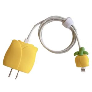 MOBILCOVERS.DK Apple 18W / 20W Silikone Oplader Beskytter - Tulipan - Gul