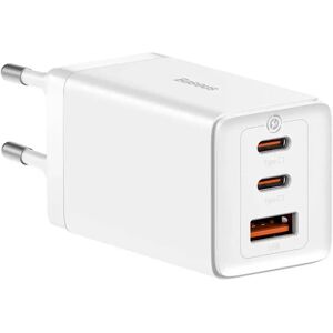 Baseus GaN5 Pro 65W Vægoplader m. 2 x USB-C & 1 x USB-A - Hvid