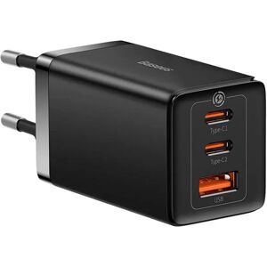 Baseus GaN5 Pro 65W Vægoplader m. 2 x USB-C & 1 x USB-A - Sort