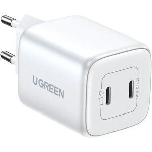 Ugreen PD 45W GaN USB-C Hurtig Vægoplader m. 2 x USB-C - Hvid