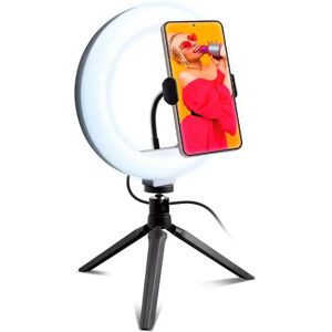 SBS LED Selfie Ring Light m. Tripod & Mobilholder - Sort