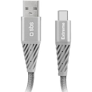 SBS Extreme Collection USB-A til USB-C Flettet Aramid Fiber Kabel - 1.5 Meter - 480 mbit/s - Sort